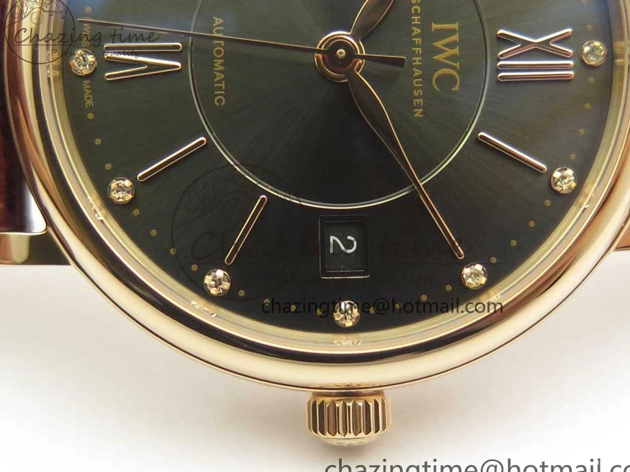 MIROTIME 0419 SportInspired Portofino IW458101 RG MK 1:1 Best Edition Gray Dial On Brown Leather Strap MIYOTA 7165